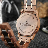 Bobo Bird Real Red Leaf Watch with Minimalist Display