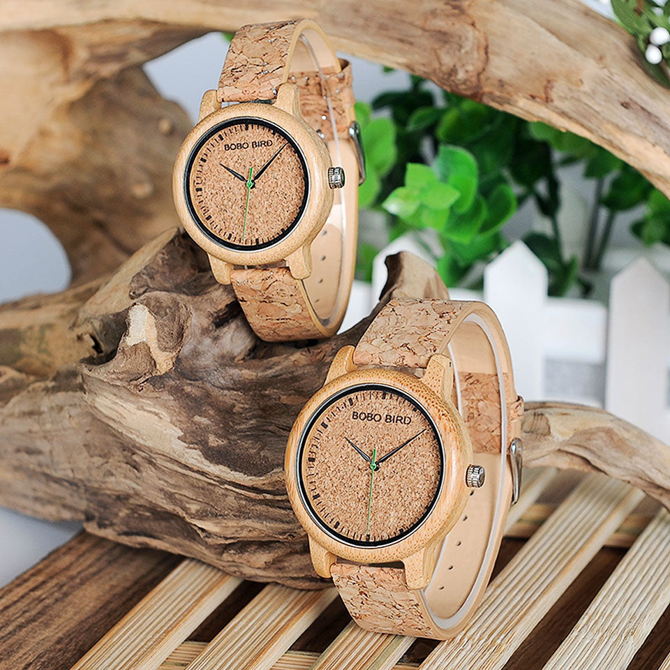 Bobo Bird Bamboo Cork Eco Quartz Watch