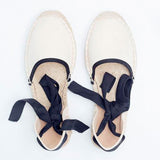 Espadrille Flat Canvas & Hemp Shoes (white)