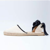 Espadrille Flat Canvas & Hemp Shoes (white)