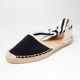 Espadrille Flat Canvas & Hemp Shoes (black)
