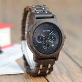 Bobo Bird Men's Luxury Wooden Quartz Watch with Chronograph (black)