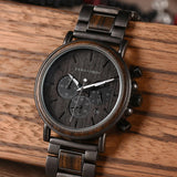 Bobo Bird Men's Wooden & Stainless Steel Chronograph Watch
