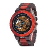 Bobo Bird Men's Wooden Gear-Inspired Mechanical Design Watch (Red Sandalwood)