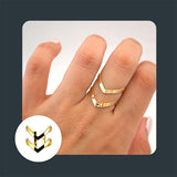 EthicalDeals | Boho Chic Double 'V' Chevron Ring (silver or gold)