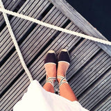 Espadrille Flat Canvas & Hemp Shoes (black)