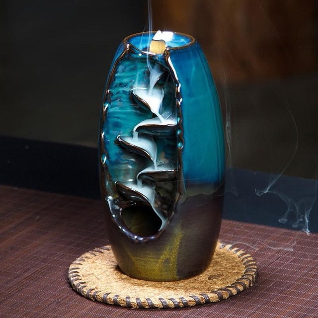Cascading Smoke Waterfall Incense Burner (Sea Blue) – EthicalDeals
