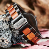 Bobo Bird Real Red Leaf Watch with Roman Numeral Display