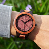Bobo Bird Real Red Leaf Watch with Roman Numeral Display