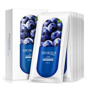 Bioaqua Blueberry Natural Plant Extract Face Mask Treatment (10 Pack)