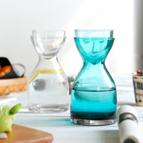 Contemporary Wide Clear Glass Water Jug With Cup (800ml)
