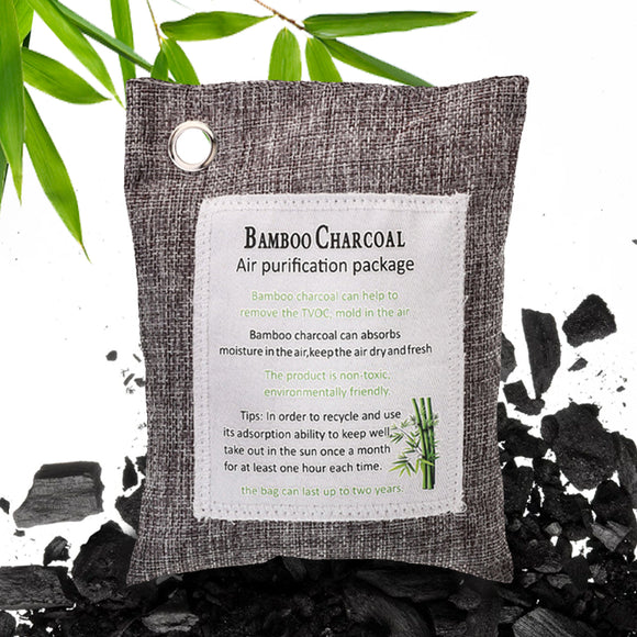 Natural Bamboo Charcoal Odour Eliminating Air Purifier Bag - Grey