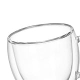 Double Wall Heat Resistant Borosilicate Glass Cup With Handle (450ml)