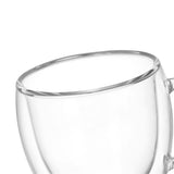 Double Wall Heat Resistant Borosilicate Glass Cup With Handle (350ml)