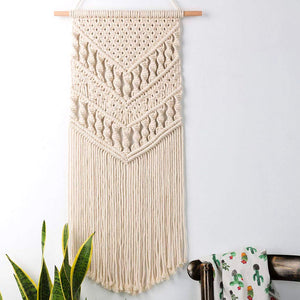 Macrame Handwoven Geometric Chevron Tapestry