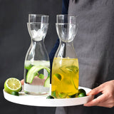 Contemporary Mono Glass Water Jug With Cup (750ml)