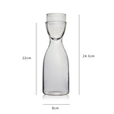 Contemporary Mono Glass Water Jug With Cup (750ml)