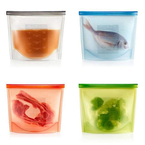 Silicone Fridge Freezer Food Storage Bags (4-pack)