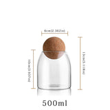 Airtight Cork Sphere Storage Borosilicate Jar (500ml)