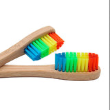 EthicalDeals | 8-Pack Eco-Friendly Bamboo Toothbrush with Rainbow Head