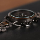 Bobo Bird Men's Wooden & Stainless Steel Chronograph Watch