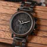Bobo Bird Men's Wooden & Stainless Steel Chronograph Watch