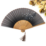 Vintage Chinese Spun Silk Bamboo Fan