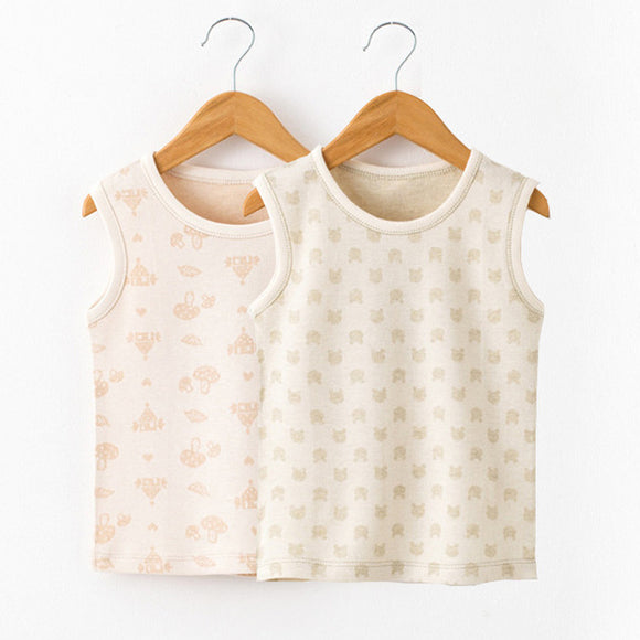 Organic Cotton Sleeveless Vest Tops (twin pack)